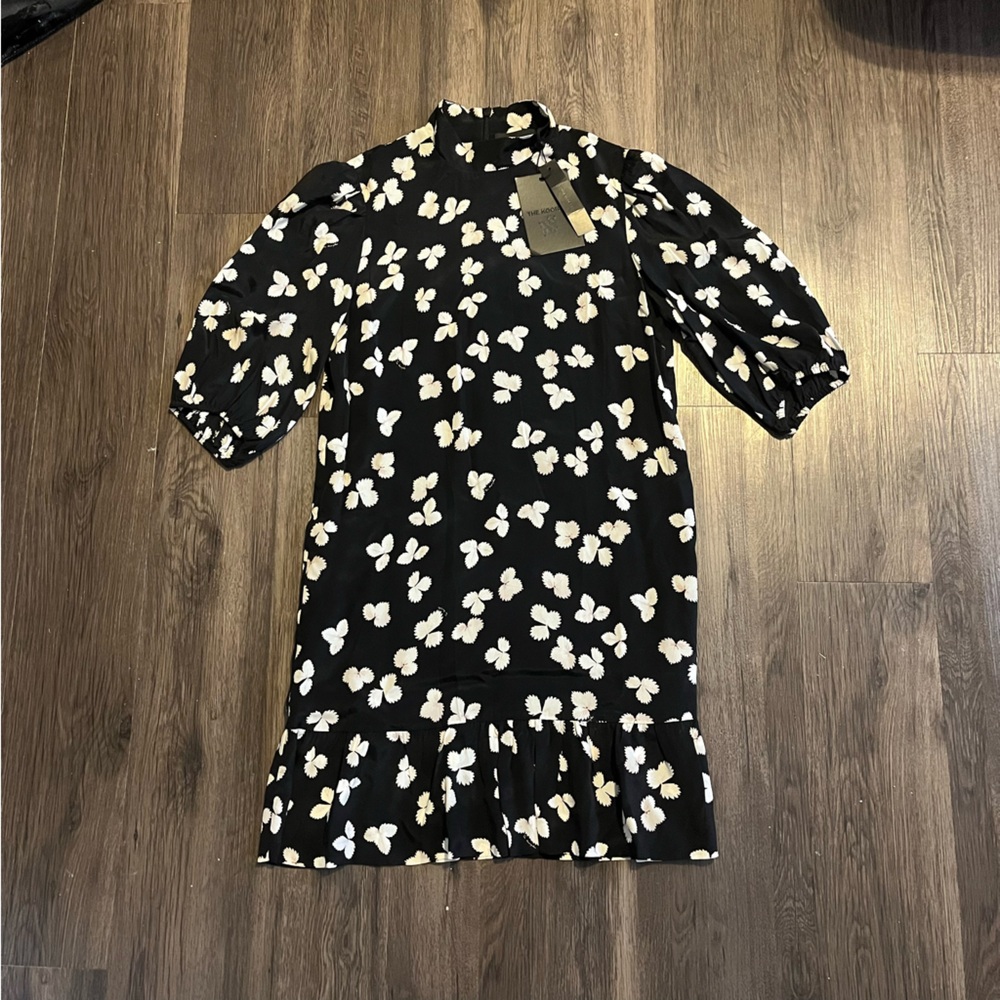 The Kooples Black and White Patterned Mini Dress - Picture 4 of 5